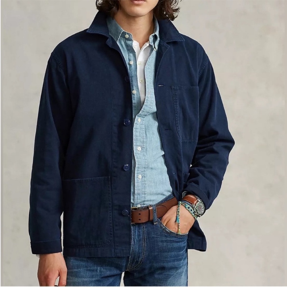Ralph Lauren Utility Shirt Blue Large NEW
